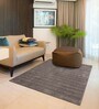 Grey Plain Solids Wool 5 x 7 Feet Machine Made Carpet