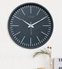Grey Plastic 12-Inch Embossed Silent Numbers (Quartz Movement) Wall Clock