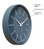 Grey Plastic 12-Inch Embossed Silent Numbers (Quartz Movement) Wall Clock