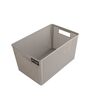 Grey Plastic Plastic Basket With Handle Desk Organizers