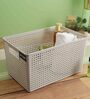 Grey Plastic Plastic Basket With Handle Desk Organizers