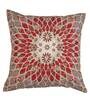 Red Traditional Poly canvas 20 x 20 Inches Cushion Cover