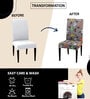 Grey Polycotton Floral 14x18 Inches Chair Covers (Pack of 6)