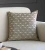 Grey Floral Poly Cotton 16 x 16 Inches Cushion Cover