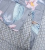 Grey Polycotton Floral 350 GSM Double Bed Reversible Quilted Comforter