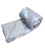 Grey Polycotton Floral 350 GSM Double Bed Reversible Quilted Comforter