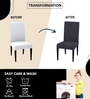 Grey Polycotton Solid 14x18 Inches Chair Covers (Pack of 6)