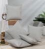 Grey Polycotton Solid 16x16 inches Cushion Cover Set of 5