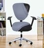Grey Polycotton Solid 18 x 18 Inches Elastic Stretchable Office Chair Covers (2 Pcs