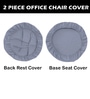Grey Polycotton Solid 18 x 18 Inches Elastic Stretchable Office Chair Covers (2 Pcs
