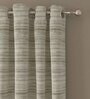Grey Solid Poly Cotton 7 Ft Semisheer Eyelet Door Curtains (Set of 2)