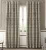 Grey Solid Poly Cotton 7 Ft Semisheer Eyelet Door Curtains (Set of 2)