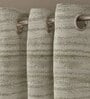 Grey Solid Poly Cotton 7 Ft Semisheer Eyelet Door Curtains (Set of 2)