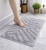 Grey Polyester 16x24 Inches Fluffy Bath Mat