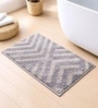 Grey Polyester 16x24 Inches Fluffy Bath Mat