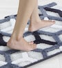 Grey Polyester 32X20 Inches Anti-Skid  Bath Mat