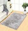 Grey Shaggy Polyester 3 ft x 5 ft Machine Made Carpet