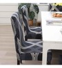 Grey Polyester Abstract Stretchable Chair Covers (Pack of 2)