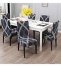 Grey Polyester Abstract Stretchable Chair Covers (Pack of 2)