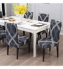 Grey Polyester Abstract Stretchable Chair Covers (Pack of 2)
