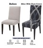 Grey Polyester Abstract Stretchable Chair Covers (Pack of 2)