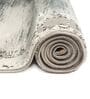Grey Abstract Polyester 4 ft x 6 ft Machine Made Carpet