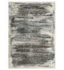 Grey Abstract Polyester 4 ft x 6 ft Machine Made Carpet