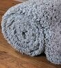 Grey Polyester Shaggy 5' x 3' Hand tufted Carpet