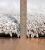Grey Polyester Shaggy 5' x 3' Hand tufted Carpet