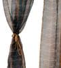 Grey Abstract Polyester 8 Ft Sheer Rod Pocket Door Curtain