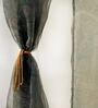 Grey Traditional Polyester 8 Ft Sheer Rod Pocket Door Curtain