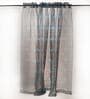 Grey Traditional Polyester 8 Ft Sheer Rod Pocket Door Curtain