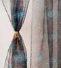 Grey Traditional Polyester 8 Ft Sheer Rod Pocket Door Curtain