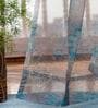 Grey Traditional Polyester 8 Ft Sheer Rod Pocket Door Curtain