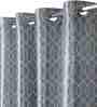 Grey Polyester Abstract 7ft Blackout Eyelet Door Curtains