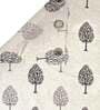 Beige Floral Polyester 7 Ft Semisheer Eyelet Door Curtains (Set of 2)