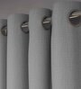 Grey Abstract Polyester 7 Ft Semisheer Eyelet Door Curtains (Set of 2)