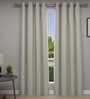 Grey Abstract Polyester 7 Ft Semisheer Eyelet Door Curtains (Set of 2)