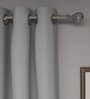 Grey Abstract Polyester 7 Ft Semisheer Eyelet Door Curtains (Set of 2)