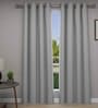 Grey Abstract Polyester 7 Ft Semisheer Eyelet Door Curtains (Set of 2)