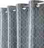 Grey Polyester Abstract 9ft Blackout Eyelet Door Curtains