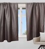 Grey Solid Polyester Blend 5 Ft Blackout Rod Pocket Window Curtain