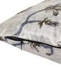 Grey Floral Polyester Blend 16 x 16 Inches Cushion Covers (Set of 5)