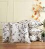 Grey Floral Polyester Blend 16 x 16 Inches Cushion Covers (Set of 5)