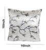 Grey Floral Polyester Blend 16 x 16 Inches Cushion Covers (Set of 5)