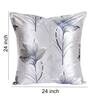 Grey Floral Polyester Blend 24 x 24 Inches Cushion Covers (Set of 2)