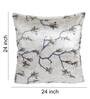 Grey Floral Polyester Blend 24 x 24 Inch Cushion Covers (Set of 2)