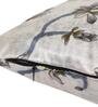 Grey Floral Polyester Blend 24 x 24 Inch Cushion Covers (Set of 2)