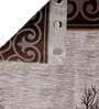 Brown Floral Polyester 9 Ft Semisheer Eyelet Door Curtains (Set of 2)