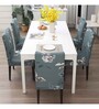 Grey Polyester Floral Stretchable Chair Covers (Pack of 4)